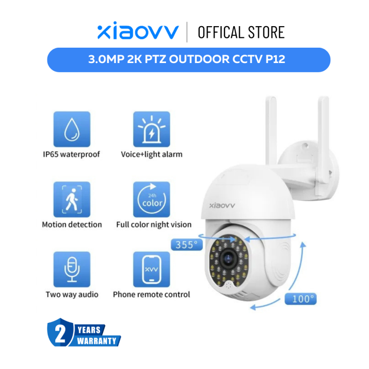 Xiaovv 3630S-P12 2K Outdoor 355° SMART WI-FI CAMERA (Free Memory 64GB)