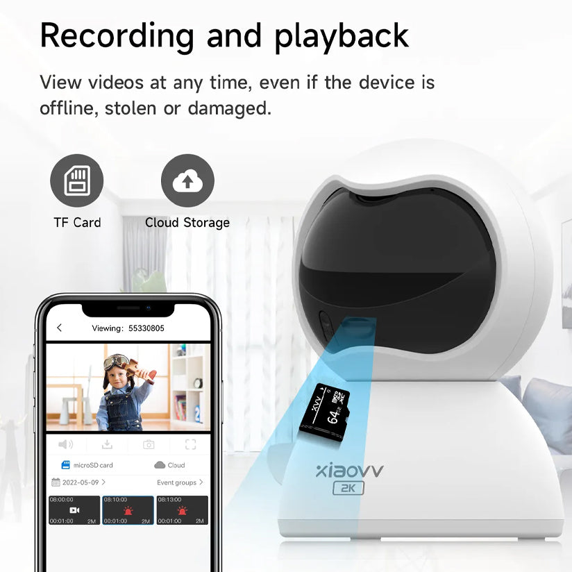 XIAOVV XVV-3630S-Q2 2K+ INDOOR 355° SMART WI-FI CAMERA (FREE MEMORY 64GB)