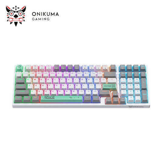 KEYBOARD ONIKUMA G38 White MECHANICAL 98 Keys GAMING RGB