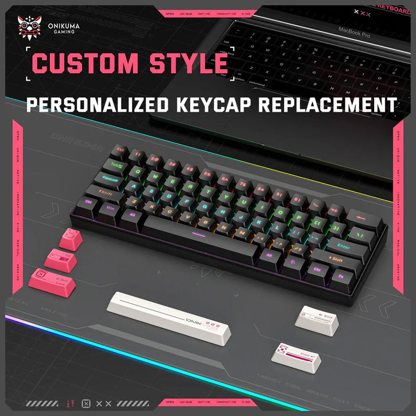 KEYBOARD ONIKUMA G55 MECHANICAL 61 Keys GAMING RGB