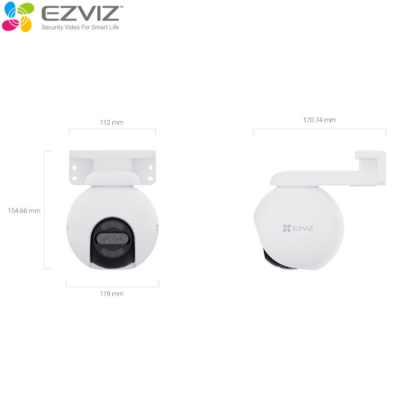 EZVIZ H80x 4K Dual - Pan & Tilt Wi-Fi Camera Color Night Vision