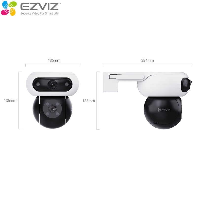 EZVIZ H90 2K+ Dual-Lens Outdoor Pan & Tilt Wi-Fi Camera Color Night Vision