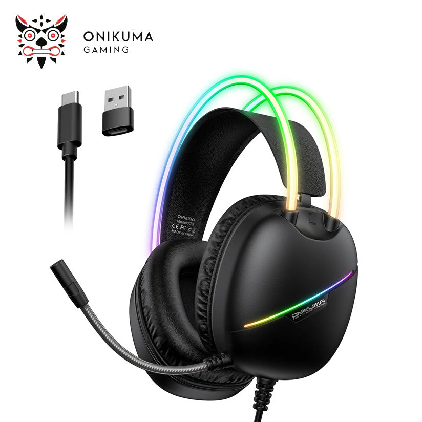 HEADSET ONIKUMA X33 Head-mounted RGB Light E-Sports Gaming – Micro