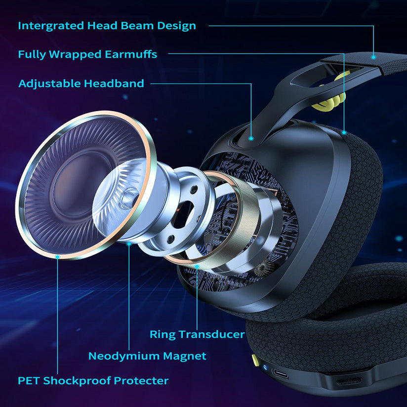 HEADSET ONIKUMA BLACK B2 GAMING Bluetooth Wireless