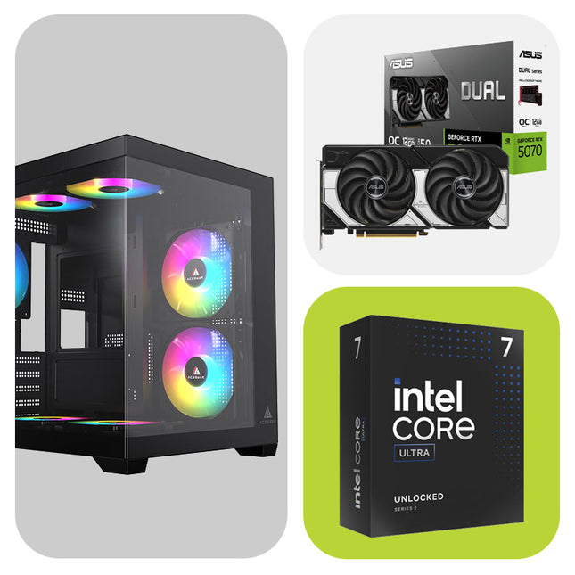 Desktop Gaming / Design ( Core Ultra 7 265KF / Ram 16GB DDR5 / M.2 PCIe 1TB / RTX 5070 12GB )