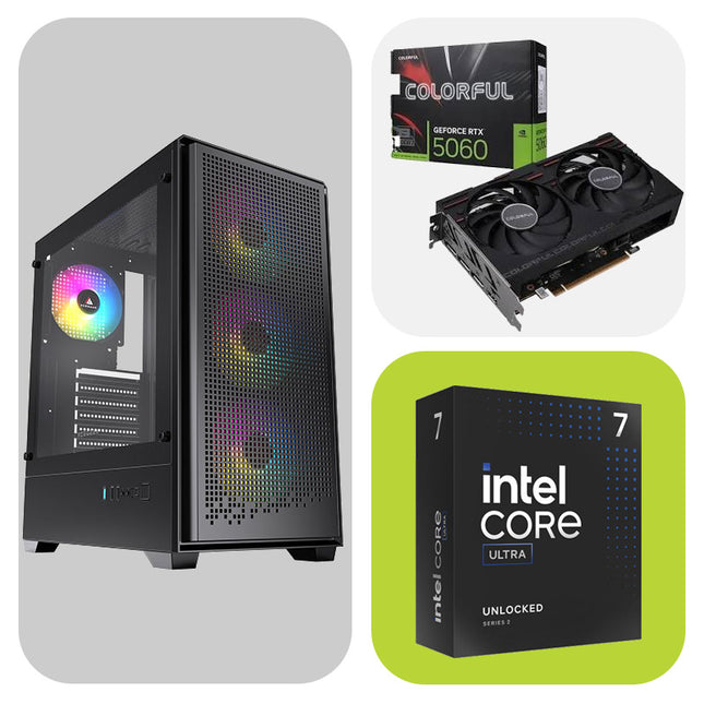 Desktop Gaming / Design ( Core Ultra 7 265KF / Ram 16GB DDR5 / M.2 PCIe 1TB / RTX 5060 8GB )