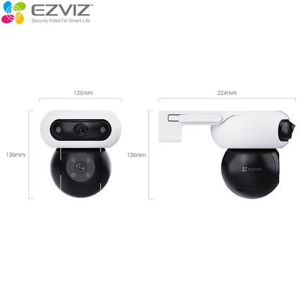 EZVIZ H90 2K (Dual-Lens/Outdoor Pan&Tilt/Wi-Fi/Color Night Vision)