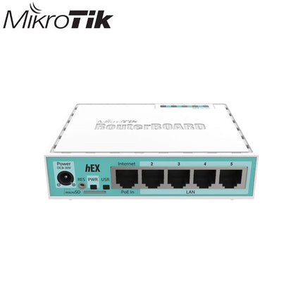 MikroTik hEX (5x Gigabit Ethernet/Dual Core 880MHz CPU/256MB RAM/USB/microSD)