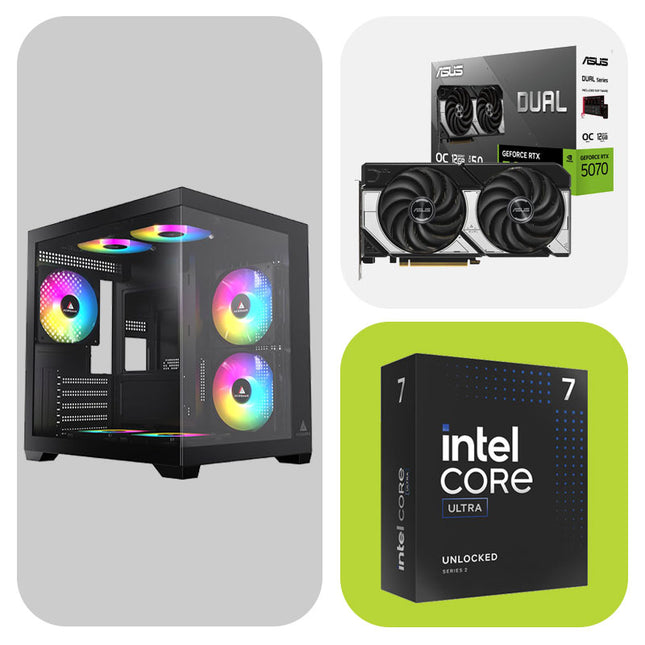 Desktop Gaming / Design ( Core Ultra 7 265KF / Ram 16GB DDR5 / M.2 PCIe 1TB / RTX 5070 12GB )