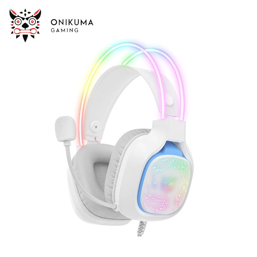 HEADSET ONIKUMA X22 WHITE WIRED GAMING RGB